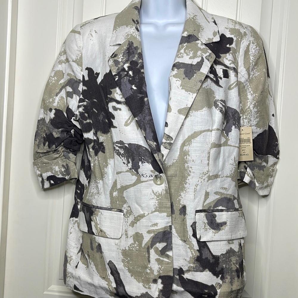Sale! ☄️NWT! Coldwater Creek Elbow Sleeve Print Jacket Size 10P